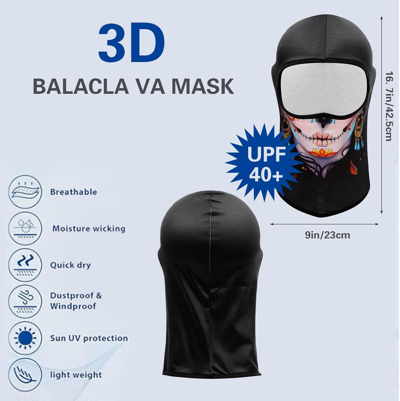 Cutewing Balaclava Mask 3D Print Full Face Mask Cooling Neck Gaiter Sun Protection Face Cover Mask Windproof Ski Mask - Image 3